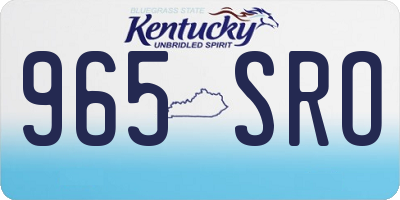 KY license plate 965SRO
