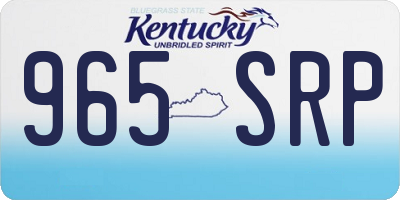 KY license plate 965SRP
