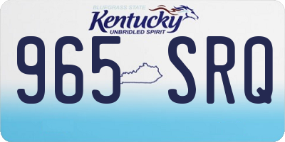 KY license plate 965SRQ