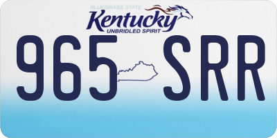 KY license plate 965SRR