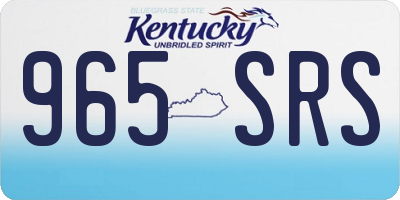 KY license plate 965SRS
