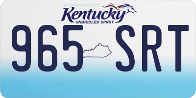 KY license plate 965SRT