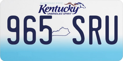 KY license plate 965SRU