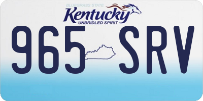 KY license plate 965SRV