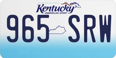 KY license plate 965SRW