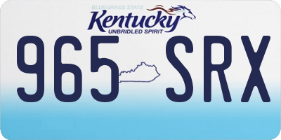 KY license plate 965SRX