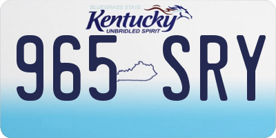 KY license plate 965SRY