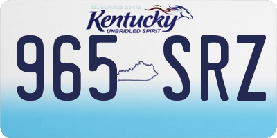 KY license plate 965SRZ