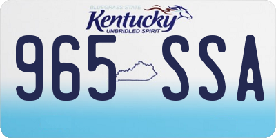 KY license plate 965SSA