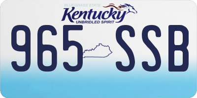 KY license plate 965SSB