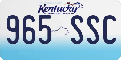 KY license plate 965SSC