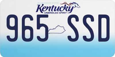 KY license plate 965SSD