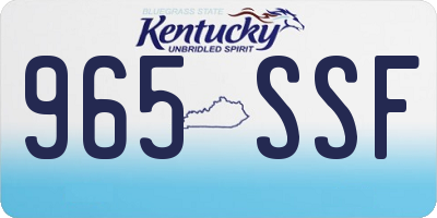 KY license plate 965SSF