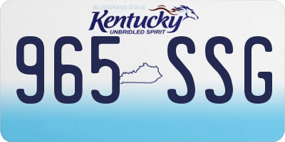 KY license plate 965SSG