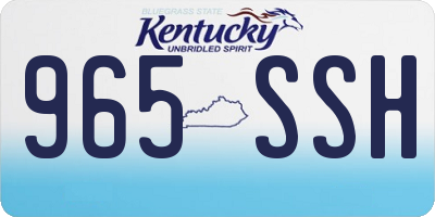 KY license plate 965SSH