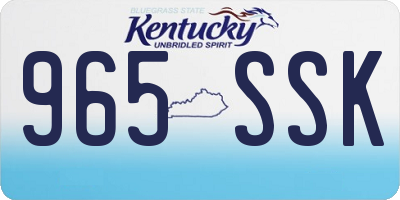 KY license plate 965SSK