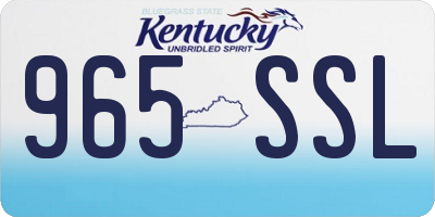 KY license plate 965SSL