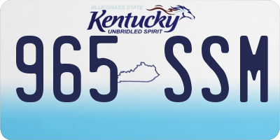 KY license plate 965SSM