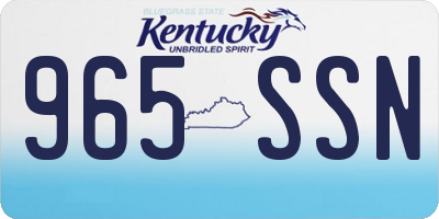 KY license plate 965SSN