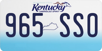 KY license plate 965SSO