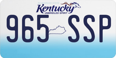 KY license plate 965SSP