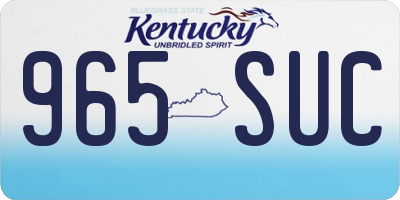KY license plate 965SUC