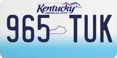 KY license plate 965TUK
