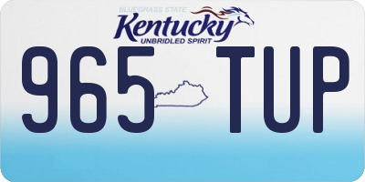 KY license plate 965TUP