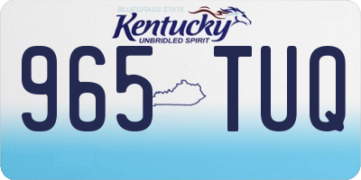KY license plate 965TUQ
