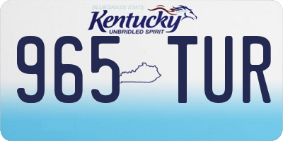 KY license plate 965TUR