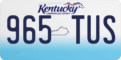 KY license plate 965TUS