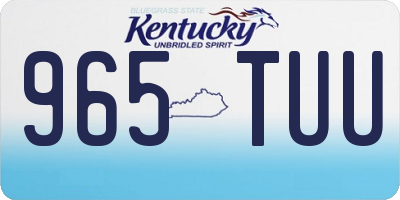 KY license plate 965TUU