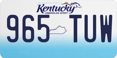 KY license plate 965TUW