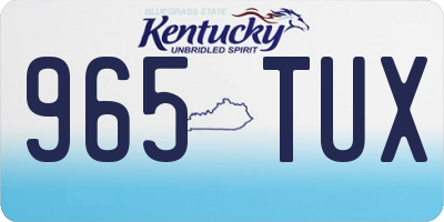 KY license plate 965TUX
