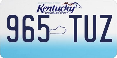 KY license plate 965TUZ
