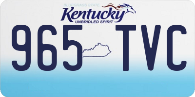 KY license plate 965TVC