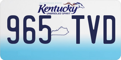 KY license plate 965TVD