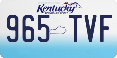 KY license plate 965TVF