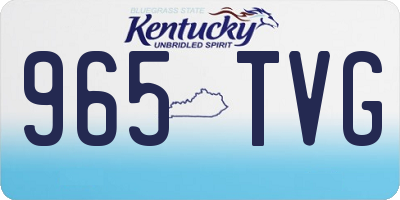 KY license plate 965TVG