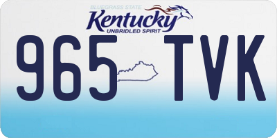 KY license plate 965TVK