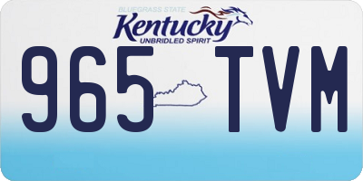 KY license plate 965TVM