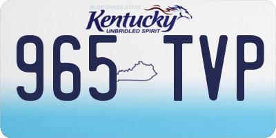 KY license plate 965TVP