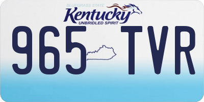 KY license plate 965TVR