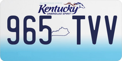 KY license plate 965TVV