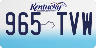 KY license plate 965TVW
