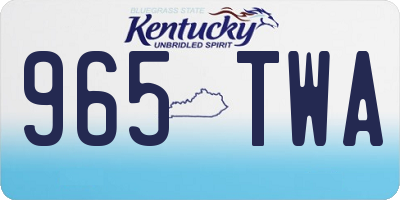 KY license plate 965TWA