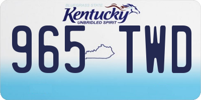 KY license plate 965TWD