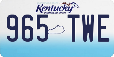 KY license plate 965TWE