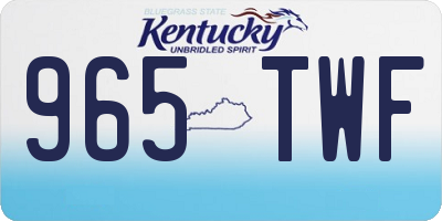 KY license plate 965TWF