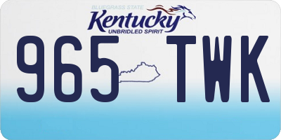 KY license plate 965TWK
